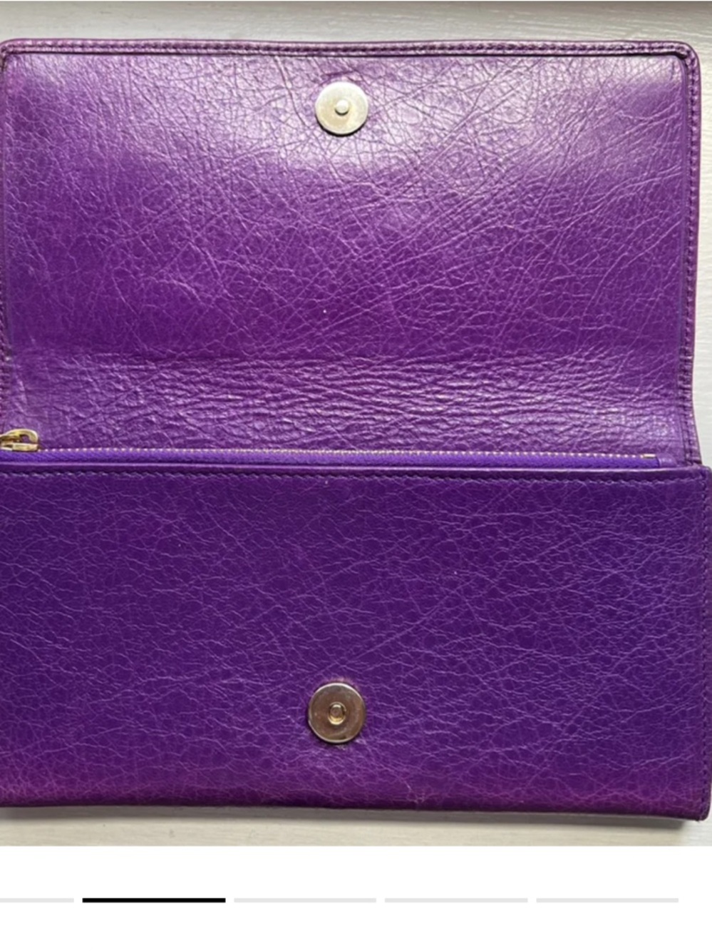 Balenciaga purple Leather Card Wallet with Gold Hardware - Picture 2 of 6